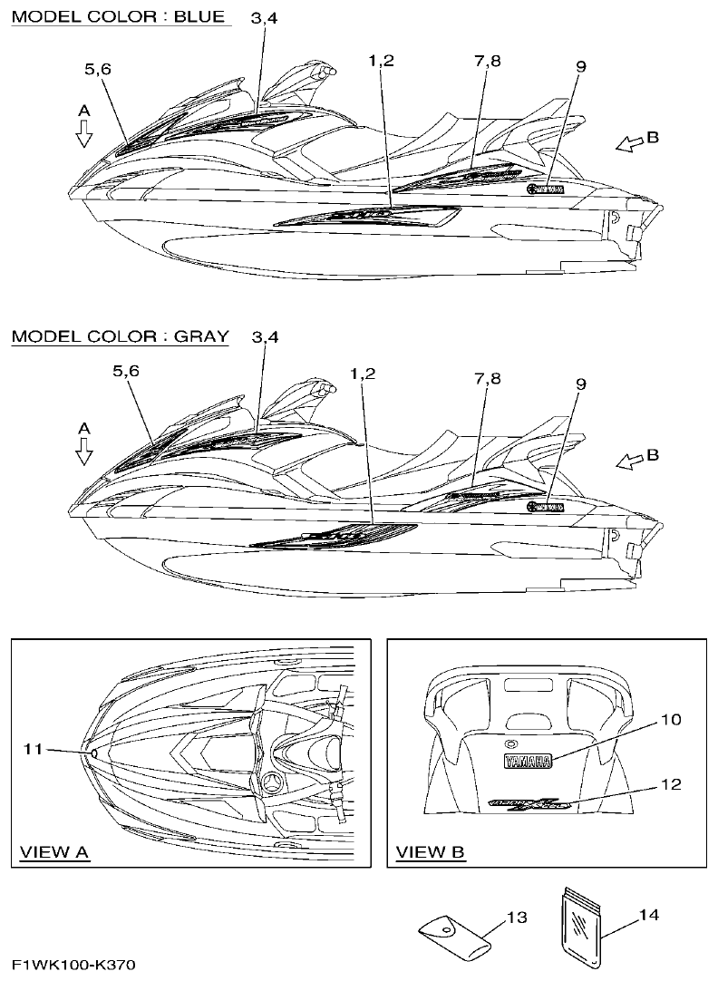 Yamaha F1WM GRAPHICS parts diagram